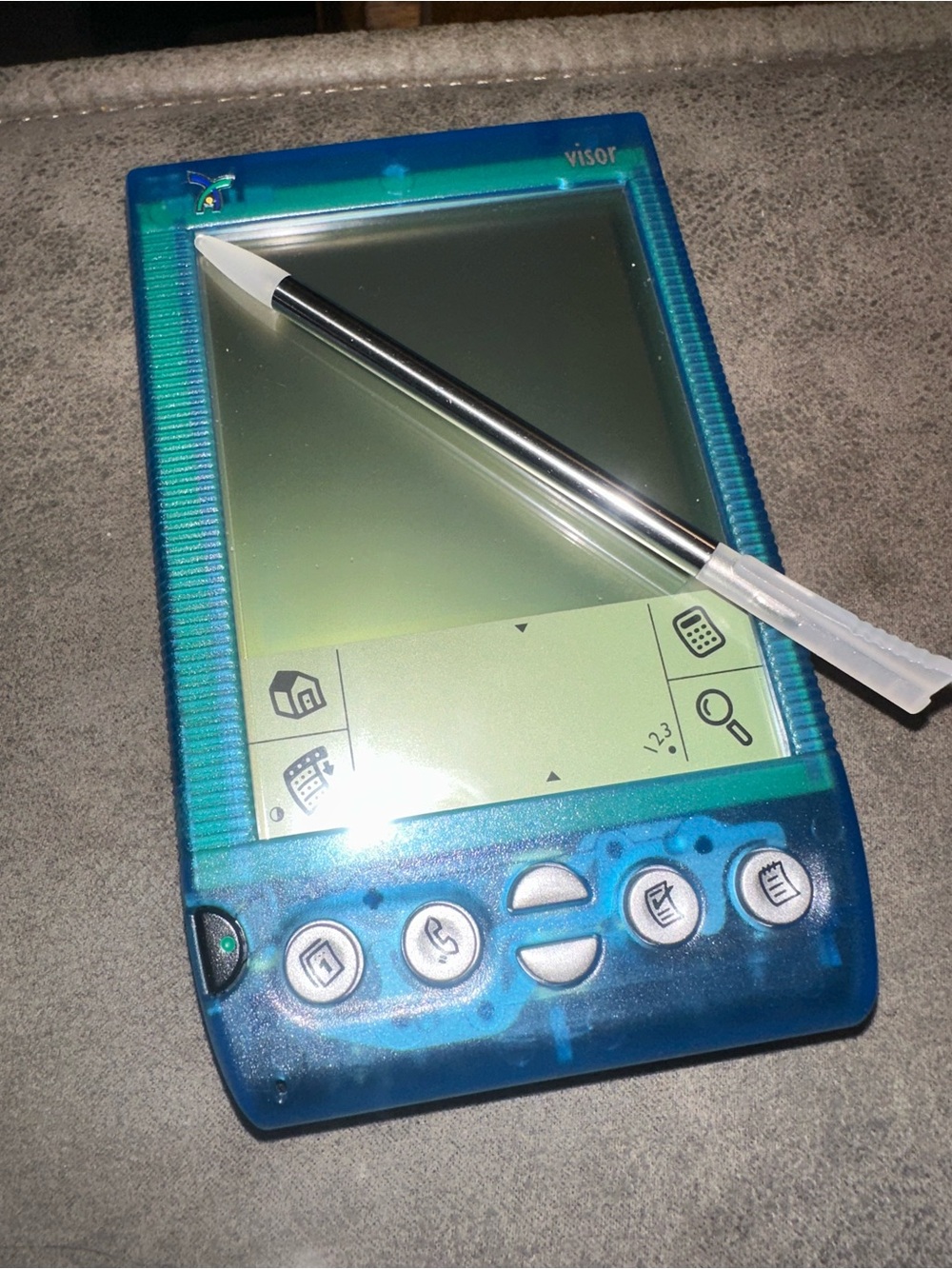 Blue Personal Digital Assistant with Stylus